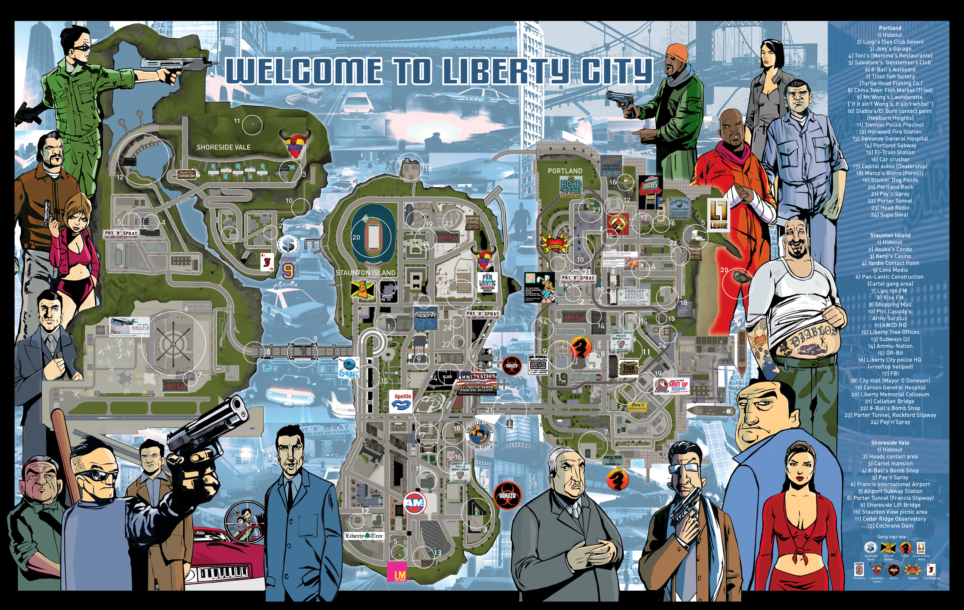 Grand Theft Auto 3 Map - Gta 3 Map - Sticker